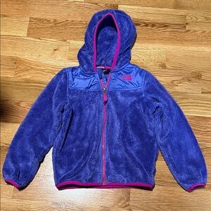 The North Face Purple Fleece Hooded Jacket with Pink Trim